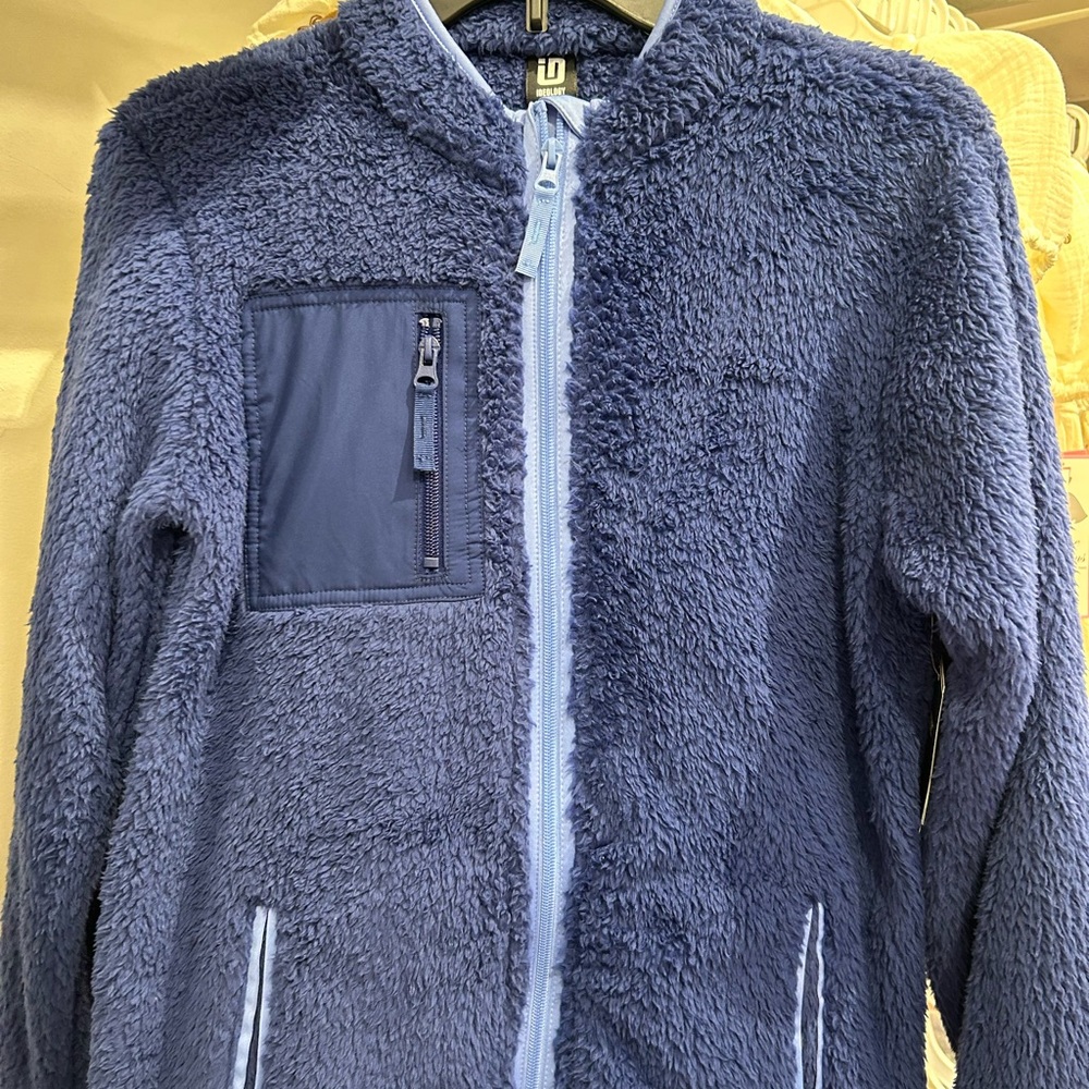 Ideology Blue Puffer Jacket with Standing Collar